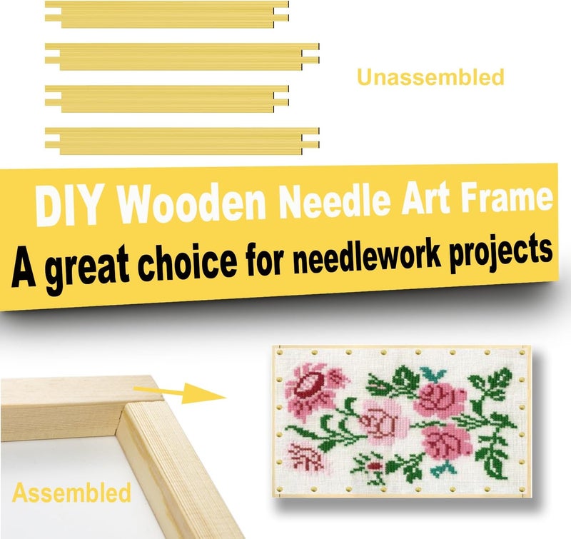 ECOIOU 20 Stretcher Bars 5 Size for Needlepoint Art, DIY Stretcher Bar Frame, Standard Size 6", 8", 10", 12", 14" by 3/4-Inch - Image 4